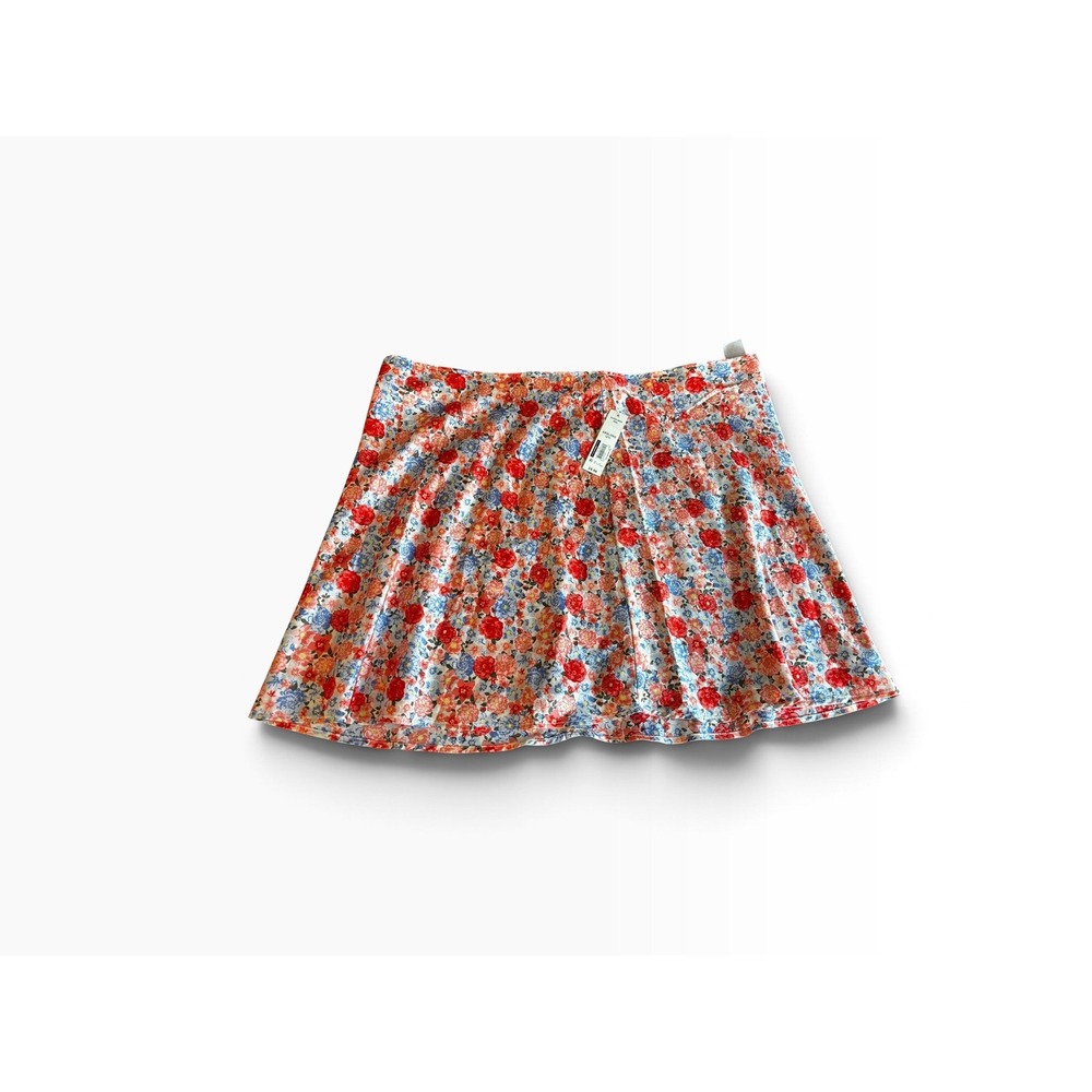 NWT No Boundaries A-Line Mini Skirt XXXL 3X Multi Floral Super High Rise NEW